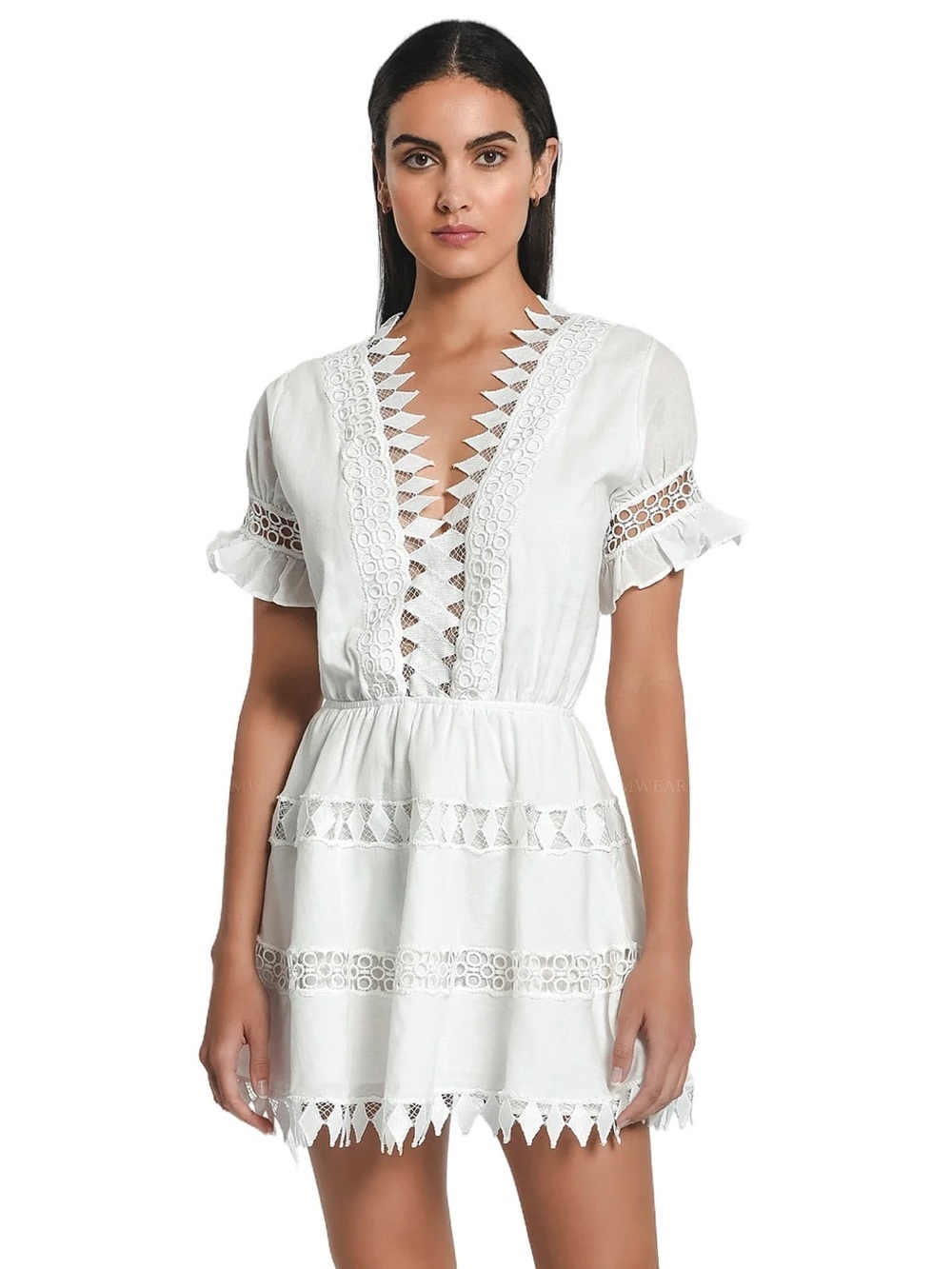 Peixoto Ora dress White Eyelet Lace Mini Dress